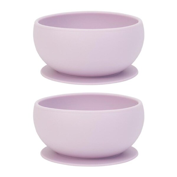 2x Annabel Trends Baby/Kids Silicone Suction Food Feeding Bowl BPA Free 0+ Lilac
