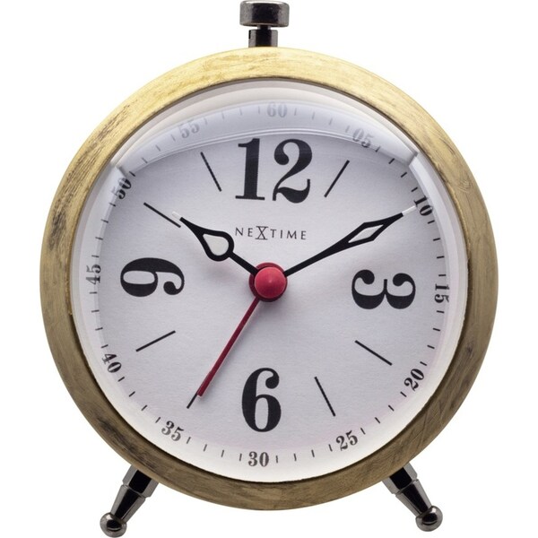 NeXtime Harvey Bedside/Desk 9x10.8cm Alarm Clock Analogue w/ Luminous Hands Gold