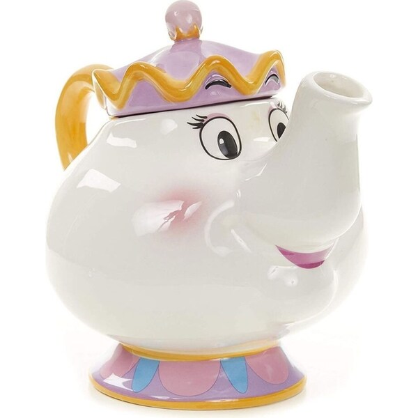 Beauty & The Beast Disney Mrs Potts 24cm Porcelain Tea Pot w/ Strainer White