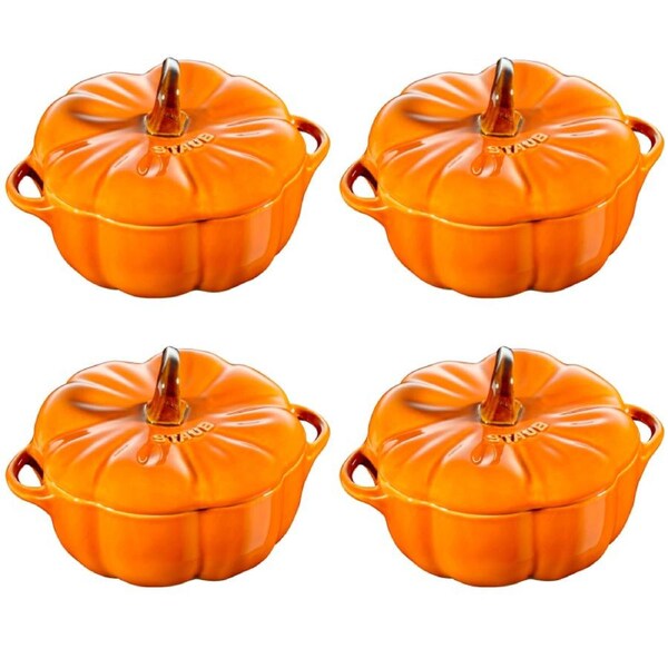 Staub Enamelled Pumpkin Cocotte 0.5L - Set of 4