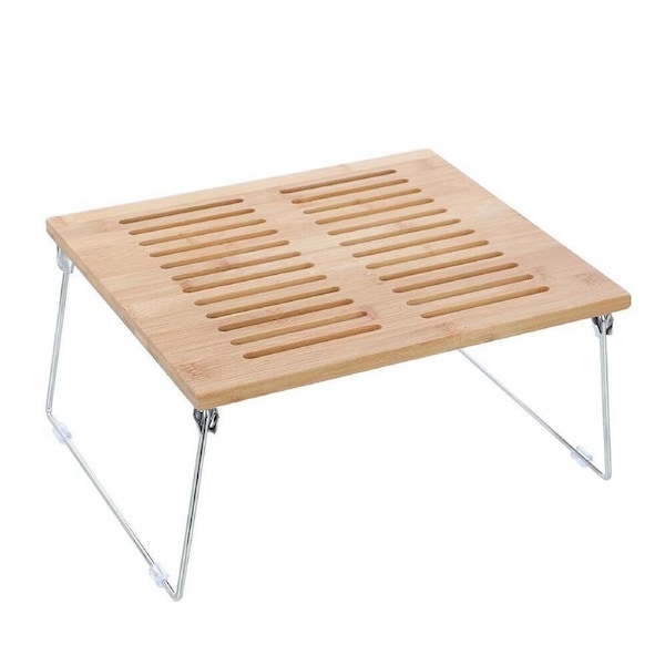 Bamboo Collapsible Storage Rack 32x28cm Kitchen Pantry Shelf Stand Organiser