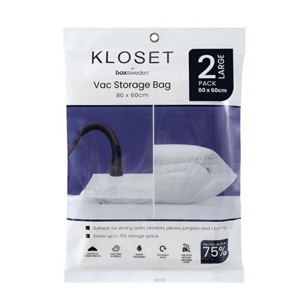 10 x Large Vacuum Storage Bags Space Saver Seal Compressing Clothes Quilt Pillows