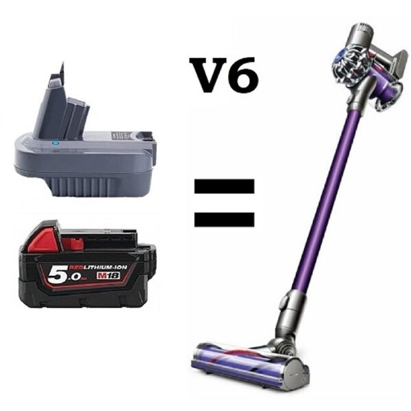 Dyson V6 Battery Adapter To Milwaukee 18V Li-Ion Battery