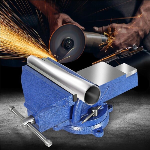 Traderight 8" Bench Vice Anvil Swivel Base Clamp Workbench Heavy Duty Grip 200mm