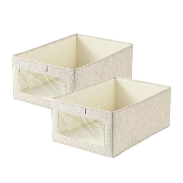 2 Pack Cube Storage Box For Clothes Foldable Closet Organizer With Clear Window
