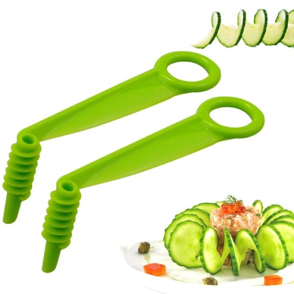 2Pcs Slicer Vegetable Fruit Slicer Manual Spiral Screw Slicer Potato Cutting