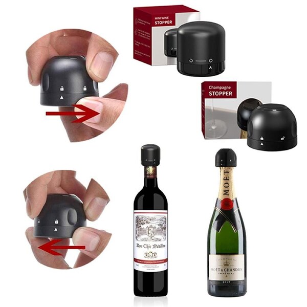 2Pcs Vacuum Red Wine Bottle Cap Stopper Silicone Sealed Champagne Bottle Stopper