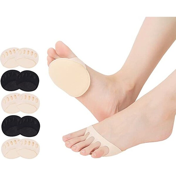 4Pairs Women Toe Socks Pads Invisible Cushions Forefoot Pads Toeless Half Socks