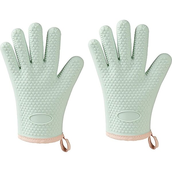 2 Pack Heat Resistant Silicone Oven Mitt Oven Gloves for Cooking Baking