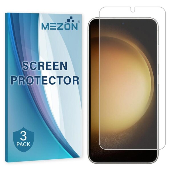 [3 Pack] Samsung Galaxy S23 (6.1") Ultra Clear Screen Protector Film by MEZON – Case Friendly, Shock Absorption (Galaxy S23, Clear)