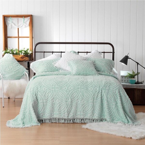 Bianca Kalia Soft Cotton Chenille European Pillowcase Soft Blue