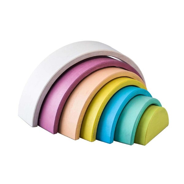 Kaper Kidz Calm & Breezy Wooden Stacking Rainbow Vintage Children's Toy 18m+