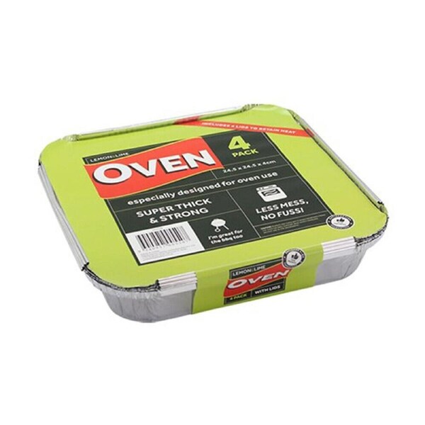 20 x Aluminium Foil Containers W/ Lid BBQ Oven Takeaway Baking Roasting Trays