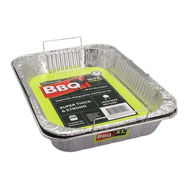 24 x Aluminium Foil Tray W/ Handle Disposable Container BBQ Oven Baking Pan Tray