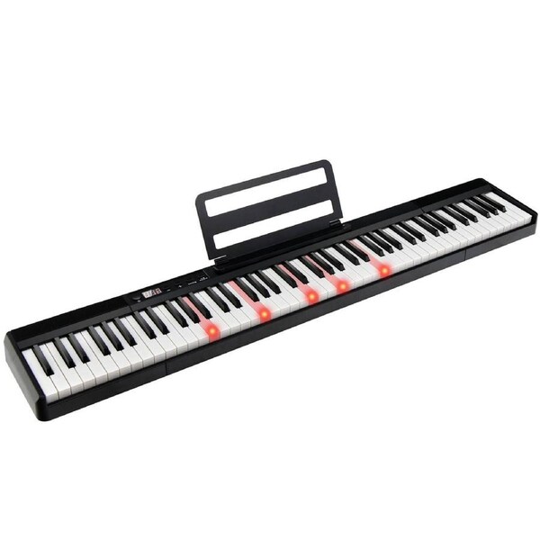 Costway 88-Key Lighted Electronic Piano Keyboard Electric Digital Piano Beginners Gift w/Bluetooth APP/MP3/USB
