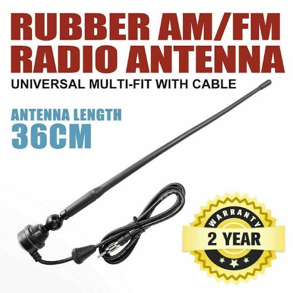 Uhf Radio Antenna Black Rubber Duck AM/FM With Cable Suits 4X4 Car Truck Caravan