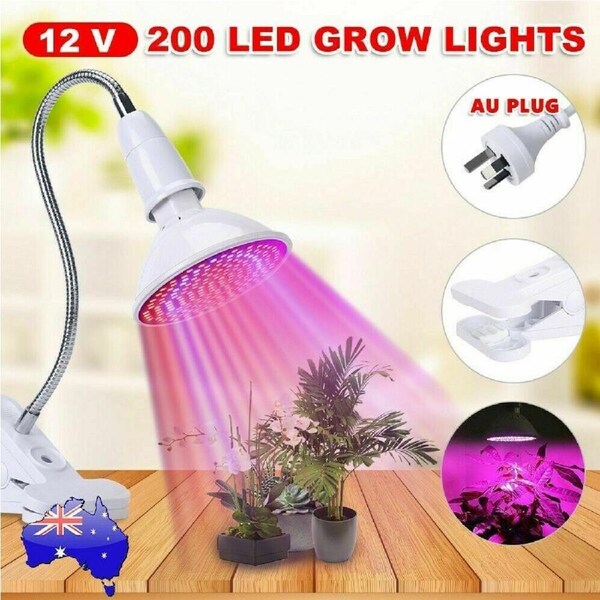 200 LED Grow Light Full Spectrum Hydroponic Garden Plant Desk Flexible Clip Lamp