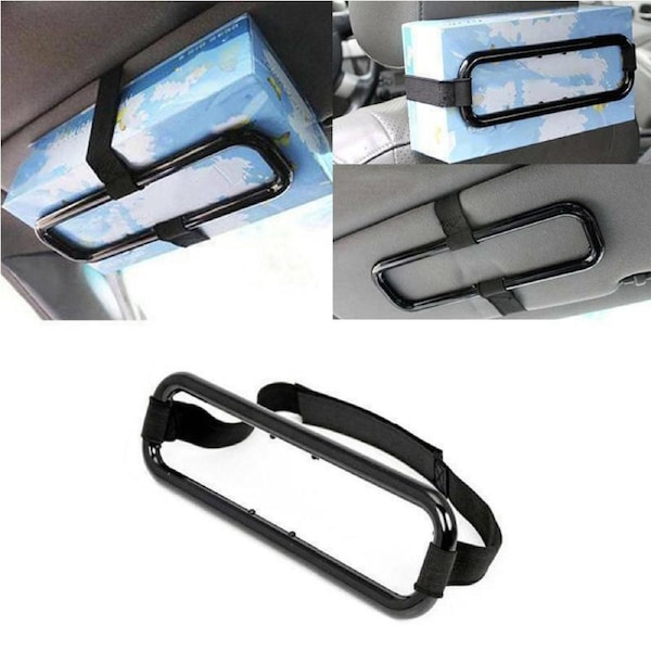 Car Tissue Box Holder Elastic Belt Sun Visor Auto Napkin Back Seat Rack Paper