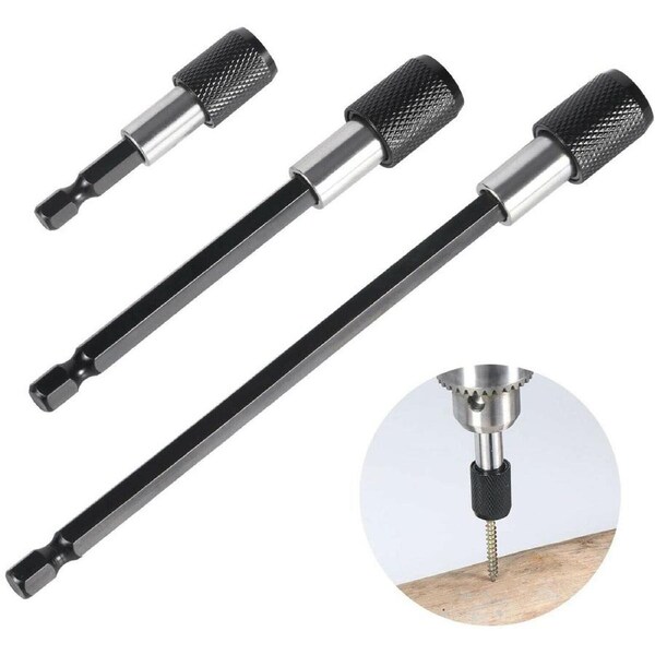 3x Screwdriver Extension Kit Quick Release 1/4 Hex Shank Holder Drill Bit Set