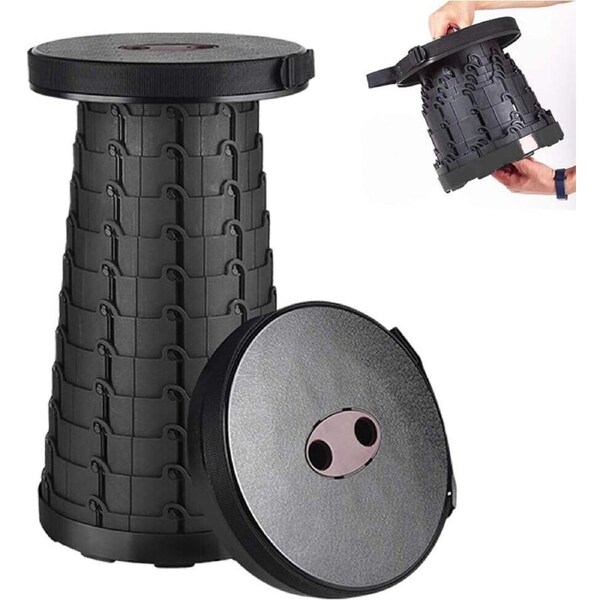 1x Portable Retractable Telescopic Folding Stool Seat Camping Travel Chair