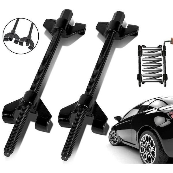2pcs Coil Spring Compressor 380MM Black Heavy Duty Car Truck Auto Clamp Tool