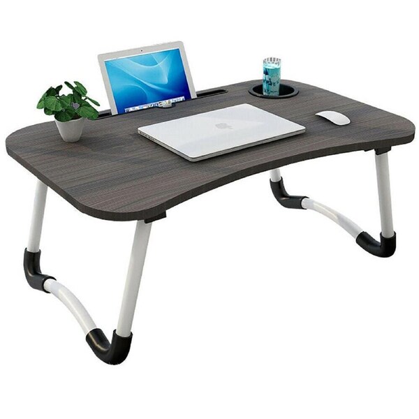 Laptop Stand Table Foldable Desk Computer Study Bed Adjustable Portable Black