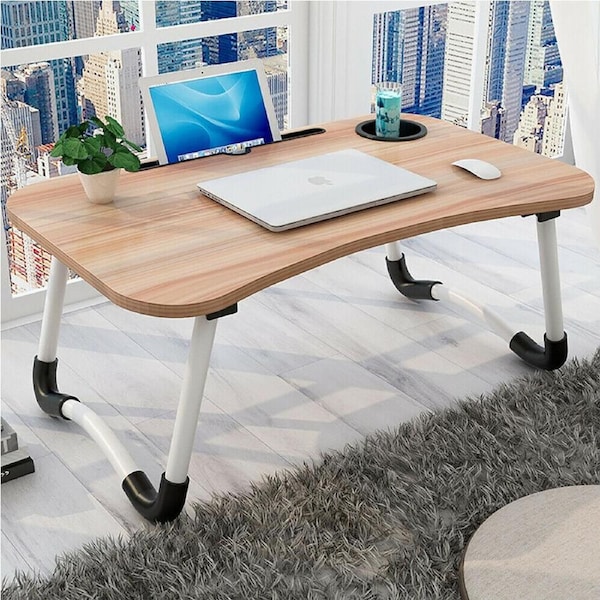 Laptop Stand Table Foldable Desk Computer Study Bed Adjustable Portable Wood