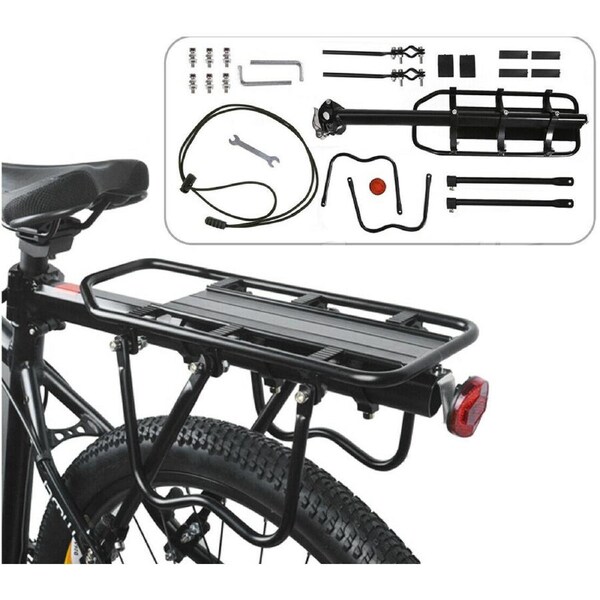 Aluminum Bike Rear Rack Seat Luggage Carrier Bicycle Post Mountain Mount Pannier