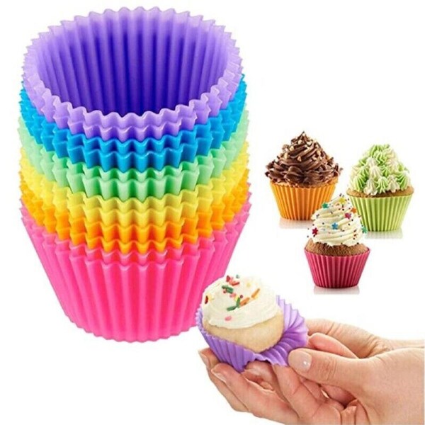 20x Cupcake Case DIY Bake Mold Silicone Muffin Baking Mould Round Cup Cake
