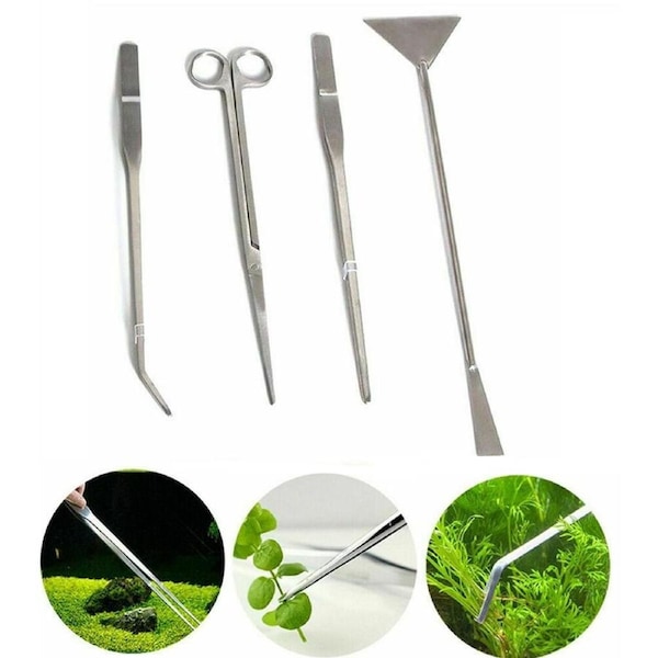 Aquarium Tool Kit Aquatic Plant Tweezers Scissors Spatula Tank Aquascaping Set