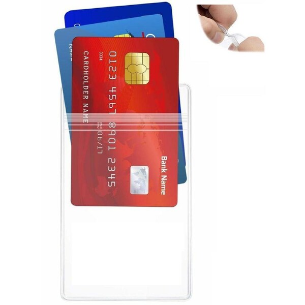 2x Clear Plastic Zip Pouch Name Tag ID Swipe Card Holder PVC Badge Work Lanyard