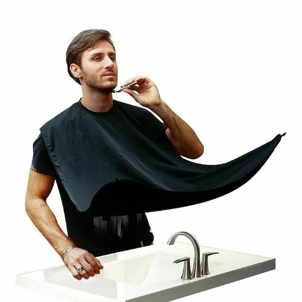 New Facial Hair Beard Shave Apron Cape Shaving Bib Whisker Black