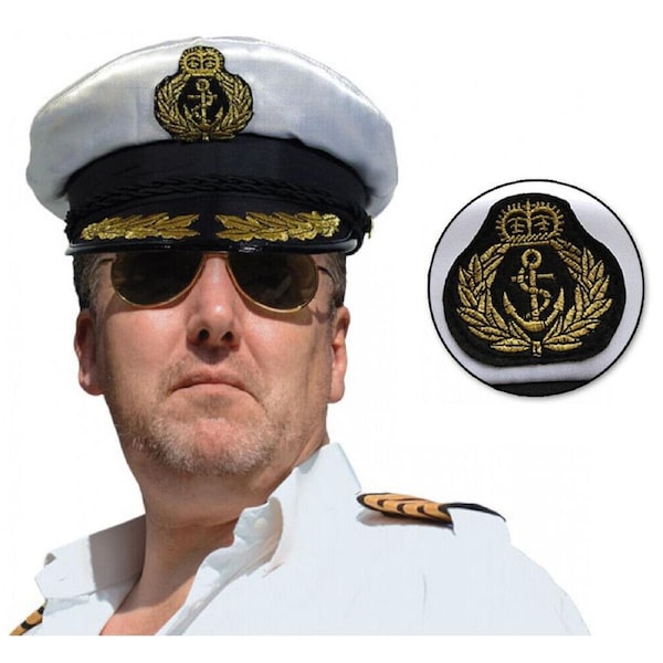 Sailor Cap Boat Captain Hat For Navy Skipper Costume Fancy Marine Dress