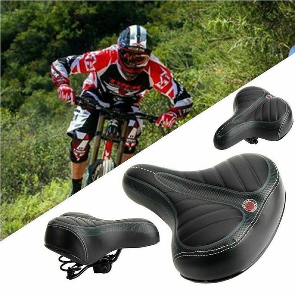 MTB Bicycle Large Bike Seat Cruiser Saddle Pad Comfortable Sprung Sporty Cushion