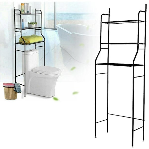 Tiers 3 Toilet Shelf Bathroom Rack Over Laundry Washing Machine Storage Black