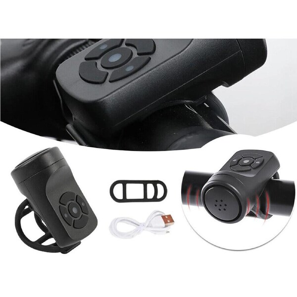 Bike Loud Horn 120Db Bicycle Handlebar Alarm Ring Bell USB Charging Cycling Kit