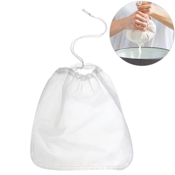 Micron Reusable Nylon Fine 200 Mesh Food Strainer Filter Bag for Nut Milk Coffee