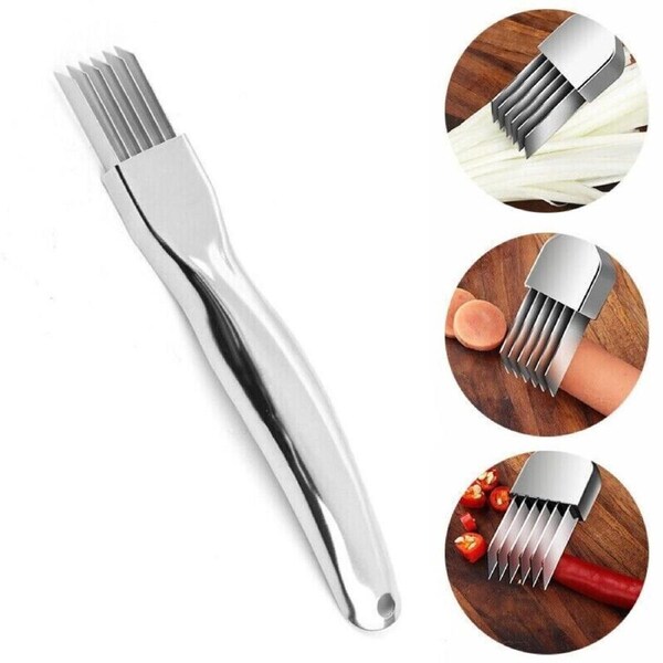 Kitchen Fruit Vegetable Onion Cutter Shred Stainless Steel Silk Slicer Chopper