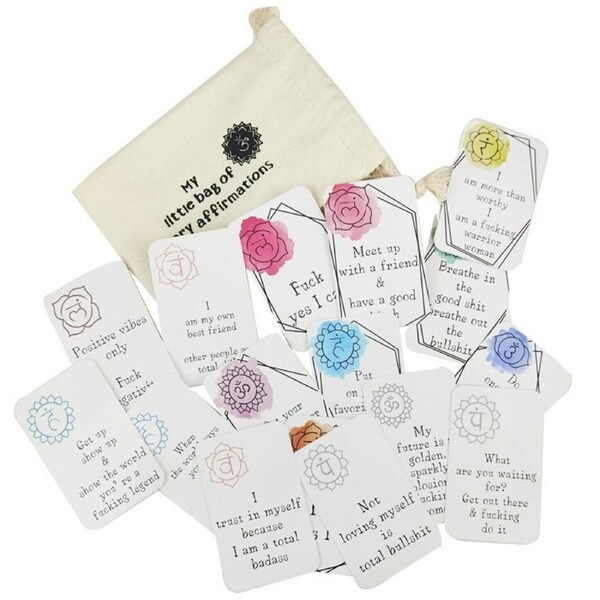 16pcs Funny Affirmation Card Gift Birthday Cards Sweary Bag for Self Friends DIY