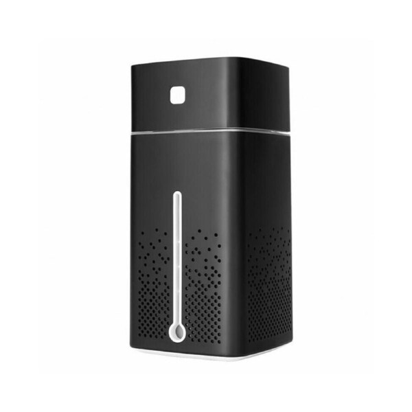 LED Cube Air Humidifier Aroma Diffuser Essential Oil Ultrasonic Purifier - Black