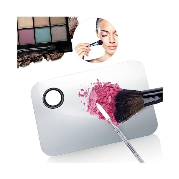 Makeup Palette Plate Stainless Steel Cosmetic Beauty Salon Color Cream Mixing