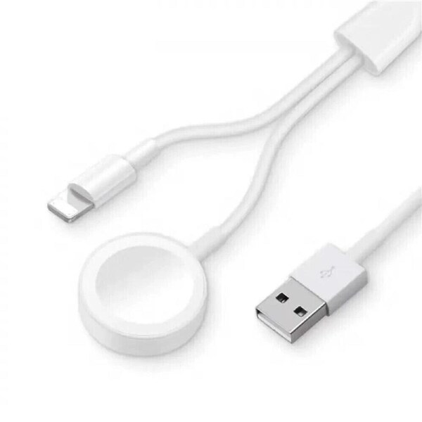 2 in 1 Apple Charger iPhone Watch iWatch 8 7 6 5 4 3 Magnetic Charging Cable