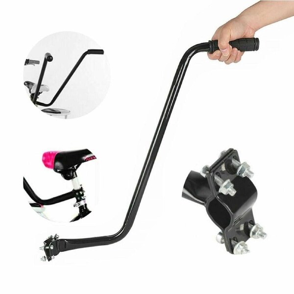 Push Handle Bar Bike Bicycle Assistance handle Parent Handle Black for Kids