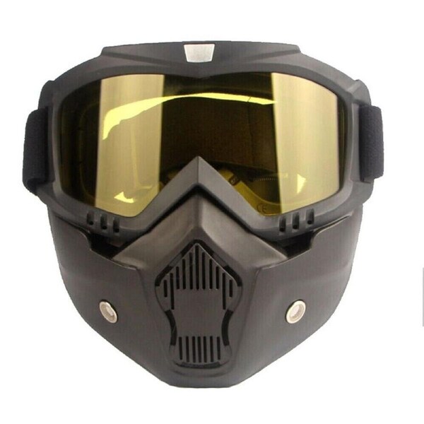 Full Face Paintball Airsoft Mask Motorcycle Goggle Tactical Detachable Face Mask