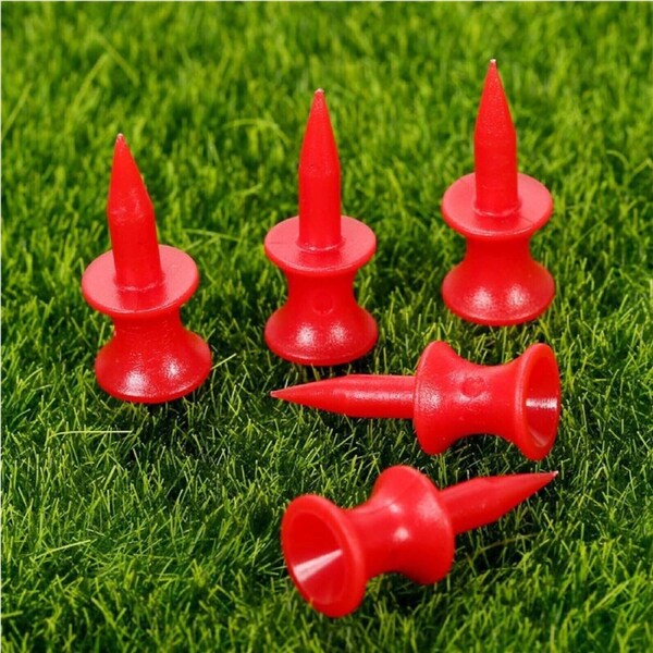 100 Pcs Red Plastic Step Castle Golf Tees Small Golf Training Aids Tees 30mm