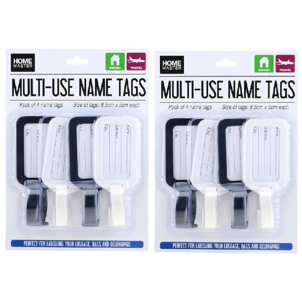 8X Luggage Tag Travel ID Tags Address Name Label Bag School Backpack Multi-Use
