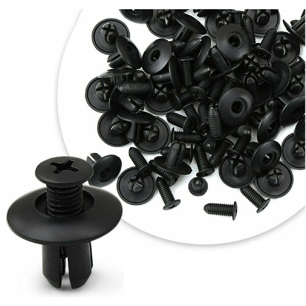 20x Car Plastic 8MM Scrivet Screw Clips Fit Door Boot Trim Panels Bumper Fastene