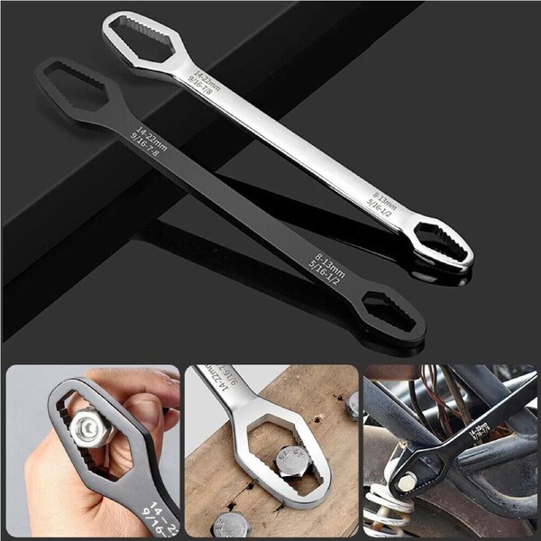 Universal Torx Screw Nuts Wrench 8-22mm Double Head Ratchet Spanner Repair Tools