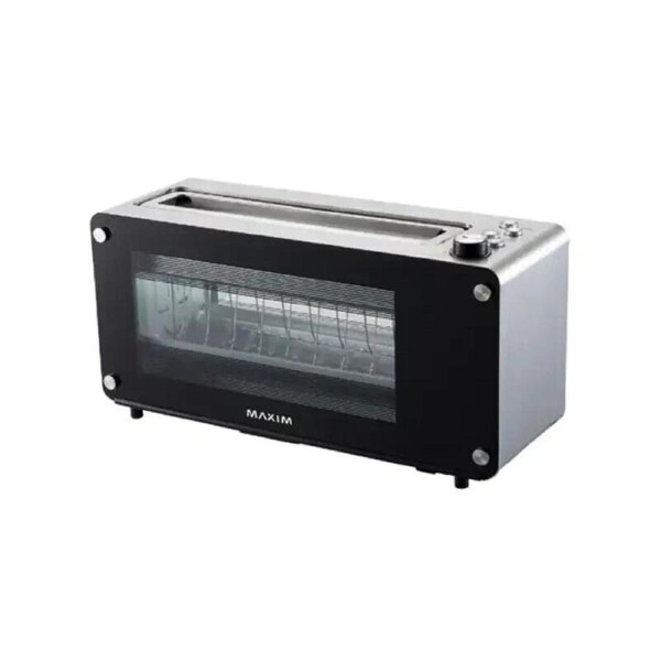 Maxim 2 Slice Glass Toaster Automatic 7 Adjustable Browning Control - Black