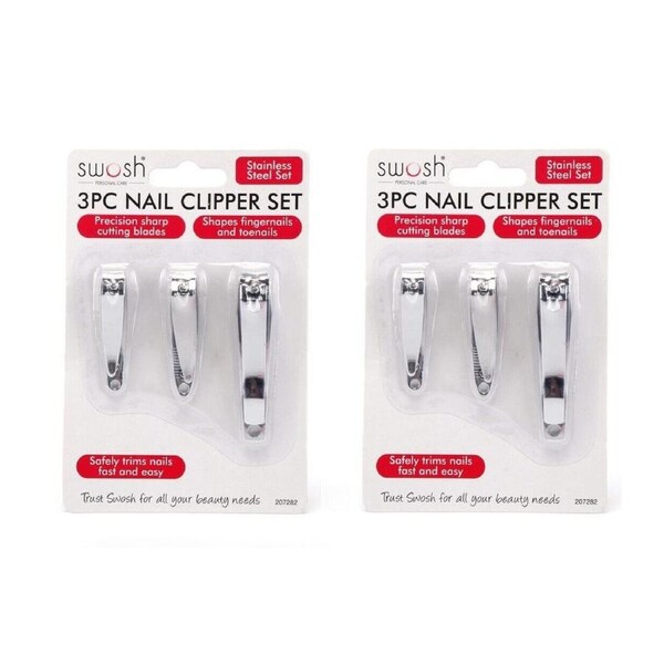 6pc Nail Clipper Set Stainless Steel Manicure Pedicure Finger Toe Clippers Kit